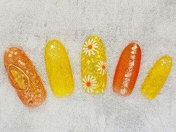 ネイルエイム(Nail eim)/夏★ビタミンカラー★お花