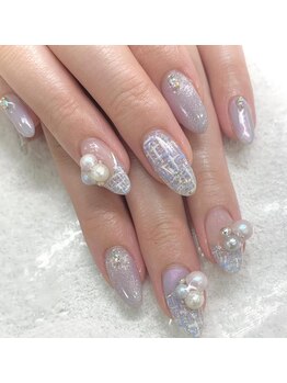 ムー(Mo0)/ツイード柄ネイル