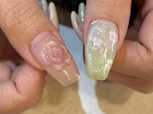 ラクエ(Laque)/ぷっくりお花ネイル グリーン