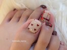 ハート×チェックの秋フット