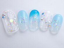 ネイルサロン ドレリッチ 大宮店(drerich)/【6990】ブルークリア結晶グラデ