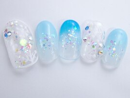 【6990】ブルークリア結晶グラデ