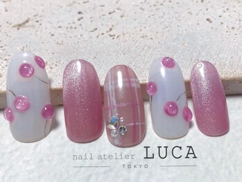 ネイルアトリエルカ(nail atelier LUCA)/O-11さくらんぼ×チェックネイル
