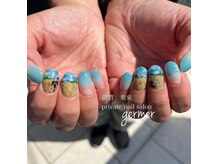 ジェルメ(germer)/手描き稲刈り風景ネイル！