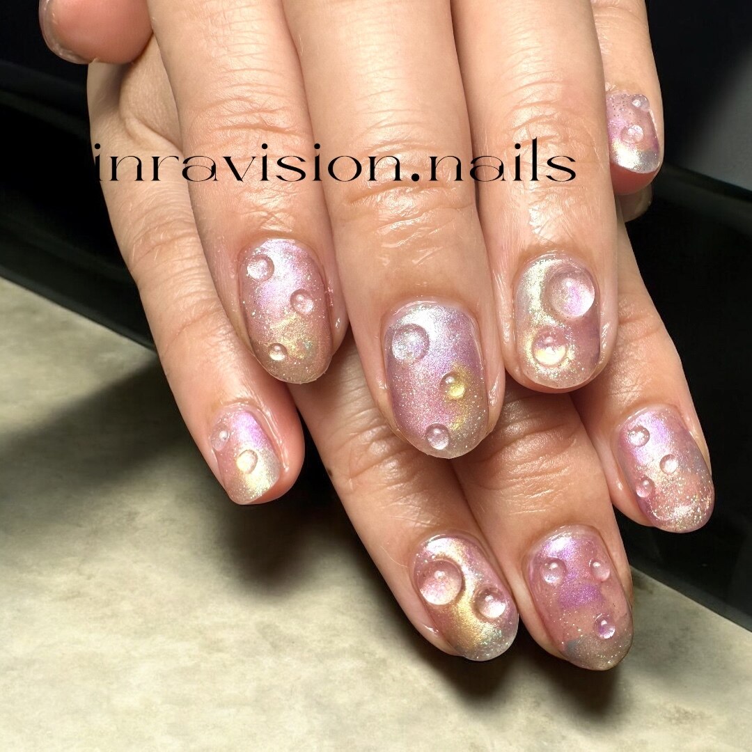 つゆ様✾ネイルチップ ネイルチップ紫陽花梅雨3Dてるてる坊主