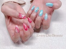 エブリデイビューティ 池袋店(EveryDay Beauty)/左右非対称カラーデザイン