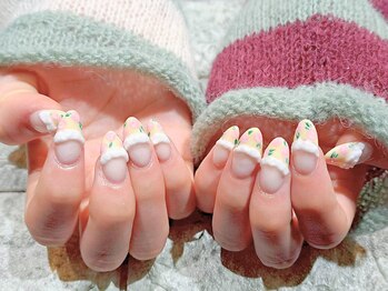 【スカルプ】フラワーネイル