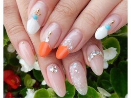 変形フレ+ラメ&1色塗+シェル