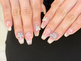 チークネイル×マグネットグラデ