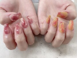 (菅家)持ち込み桃ネイル