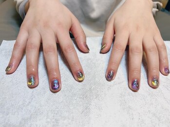 ハウオリ ネイル(Hauoli nail)/マグネットネイルmixフレンチ
