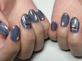 秋ネイル×チェック