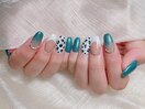 秋ネイル　ヒョウ柄