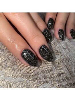 リリフリー(riri Free)/黒 フラッシュネイル