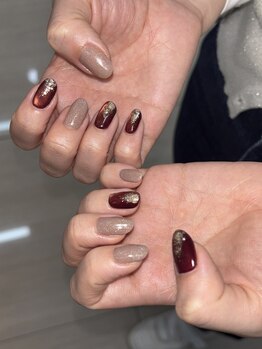 ボルドーマグネットネイル