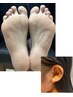 【同伴歓迎】韓国式足裏角質ケア60分+キッズ耳ツボジュエリー両耳2粒¥11500