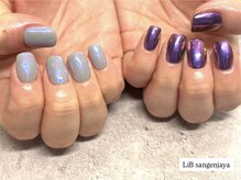 リブ 三軒茶屋(LiB)/オーロラミラーチグハグネイル