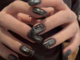 チェックネイルマグネットネイル