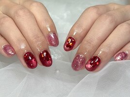 バレンタインネイル