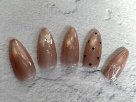 春デザイン★ドット×リボン