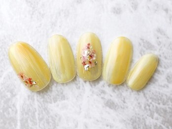 イエロー×押し花