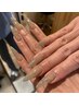 ジェルネイルチップ長さだし10本ワンカラー/ラメグラデーションコース