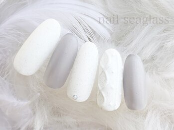 ホワイト☆ニットネイル