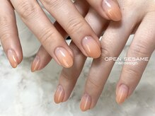 オープンセサミ 練馬/オレンジのグラデーションネイル