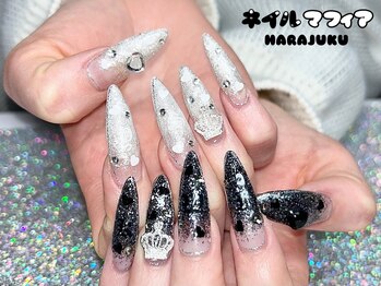 ネイルマフィア 原宿(NAIL MAFIA)/ロングネイル/ホロ/ハート