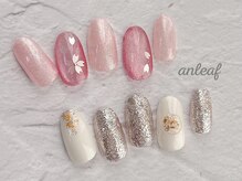 アンリーフ高田馬場店(an leaf)/定額¥5380 桜ネイル×押し花