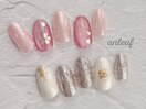 定額¥5380 桜ネイル×押し花