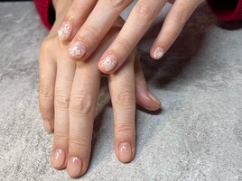 クリア×雪の結晶ネイル