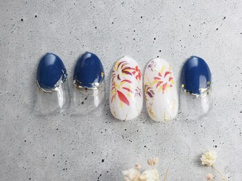 エクリュ(ecru)/水彩画ネイル