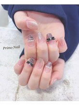 プリモネイル(PrimoNail)/ツイード×フラッシュネイル