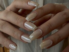 ホワイトネイル/オーロラパール