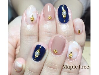 ネイルアンドメイク メイプルツリー(Nail & Make Maple Tree)/冬カラータイダイネイル♪