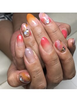 ネイルケアサロンエルミタージュ/タイダイニュアンスＮａｉｌ★