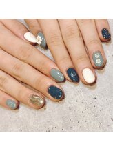 アース 豊橋店(HAIR & MAKE EARTH)/冬のブルー系ネイル