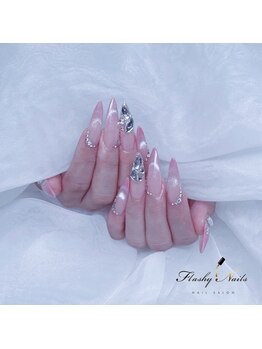フラッシーネイルズ(Flashy Nails)/長さ出しストーンアート