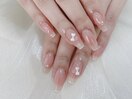 細フレンチワンホンチークネイル