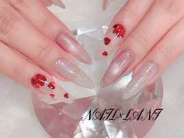 バレンタインネイル