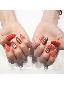 テンプテーション ネイル スタジオ(Temptation nail studio)/オレンジワンカラー