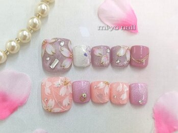 ミーヨ ネイル(mi-yo nail)/★フット桜ネイル【定額¥10450】