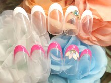 アンドシュシュネイル(&CHOU CHOU nail)/フレンチ￥６５００