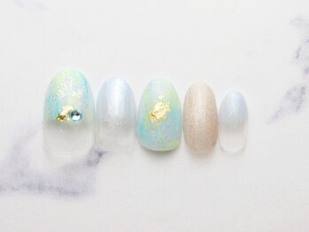 池袋ネイルサロン イイネイル(Ee-Nail)/水色タイダイネイル初回￥6500