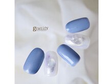 グラティフィー なかもず店(gratify)/【ブルー　ちゅるんネイル】