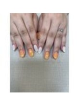 ネイルサロン エーナイン 札幌月寒店/オレンジラメ*♪