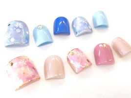 ワンカラー+雪の結晶