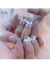 ゼン(zen.)/グレーグラデ×リボン