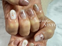 ヴィーヴル(vivre.)/手書き/チェック/雪だるま